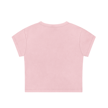CGM M Varsity Letter Patch Snow Washed Crop Tee