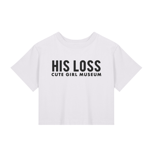 CGM His Loss Baby Tee White