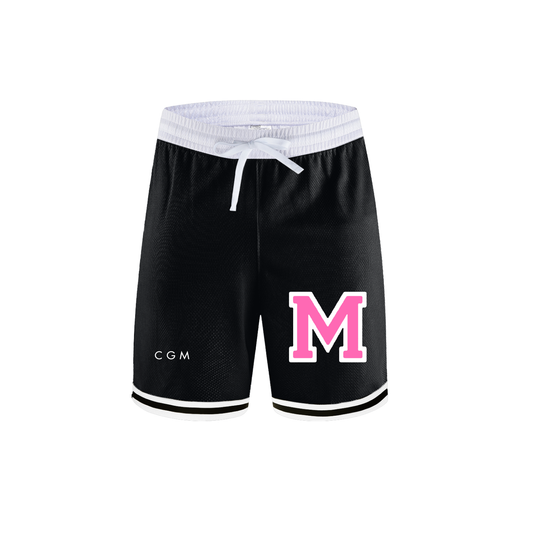 CGM Varsity Letter Classic Stripe Trim Basketball Shorts