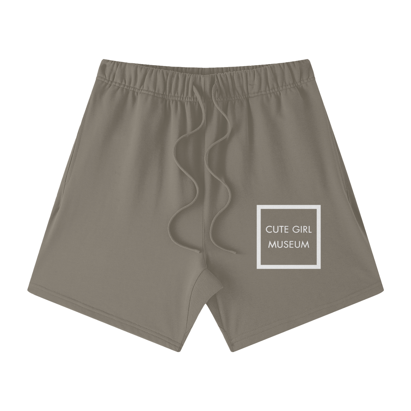 CGM Cute Girl Box Logo Earth Tone Cotton Shorts