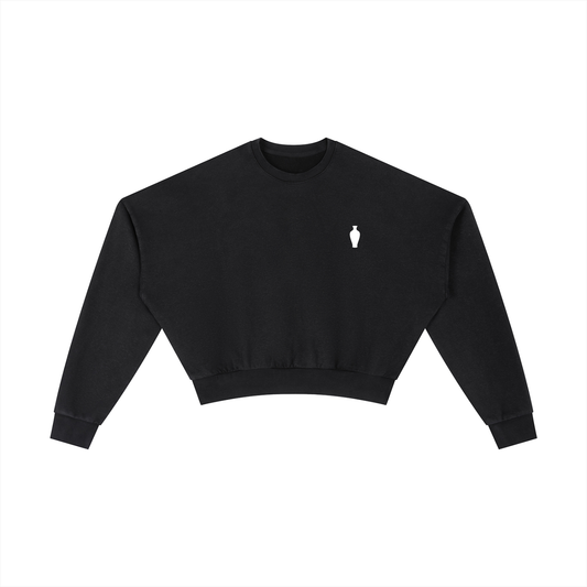 CGM Vintage Washed Vase Icon Cropped Sweatshirt