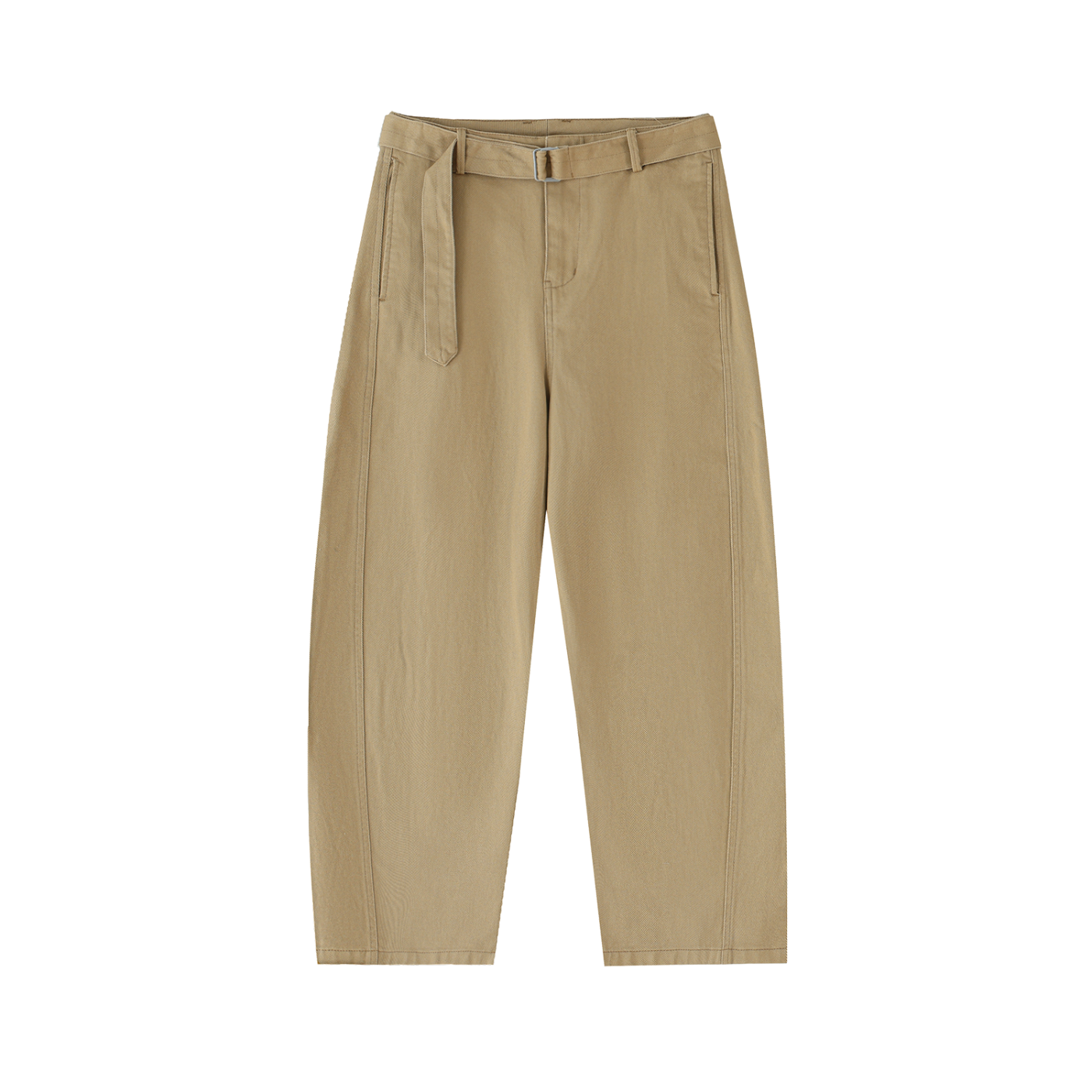 CGM Belted Barrel-leg Chino Pants
