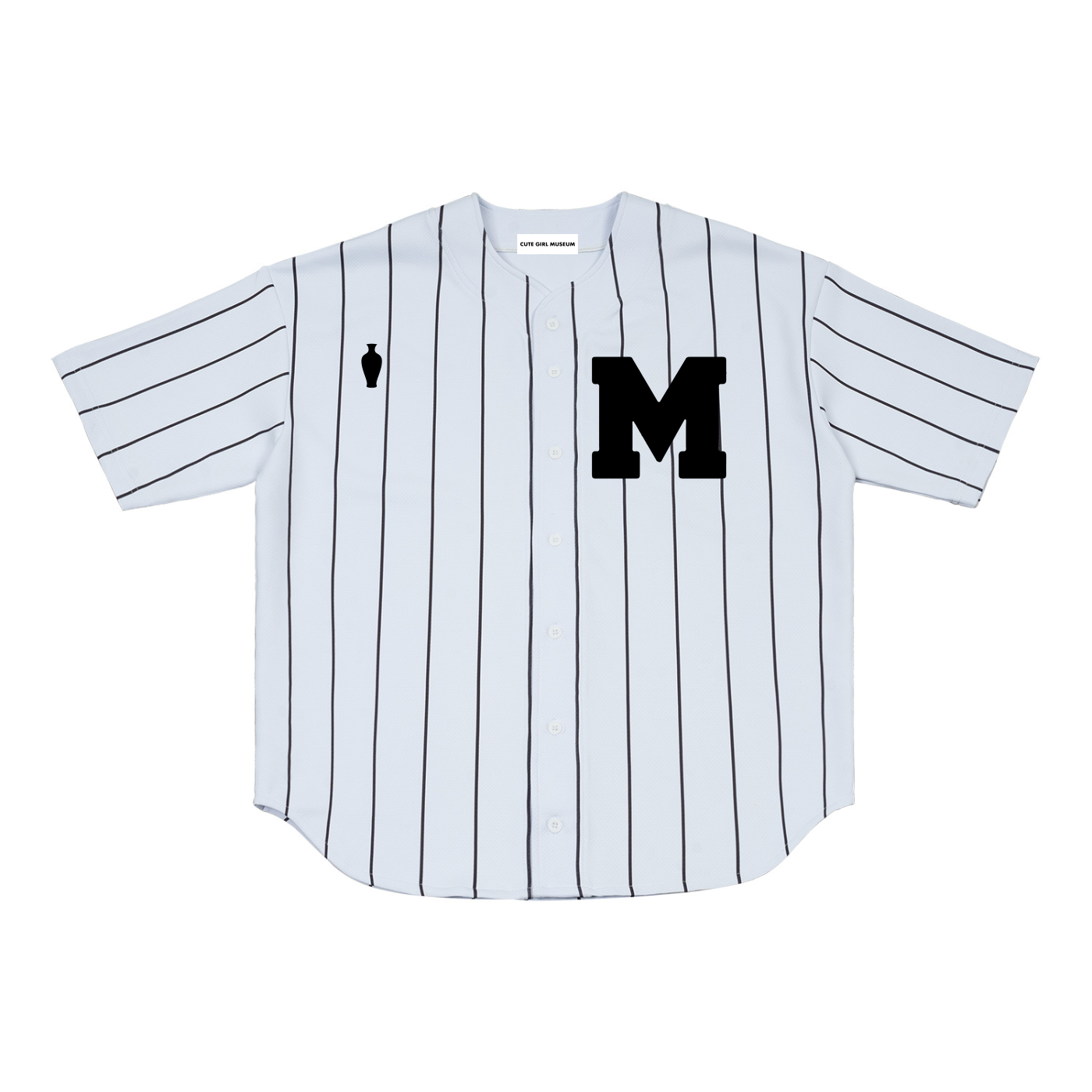 CGM Piped White Baseball Jersey
