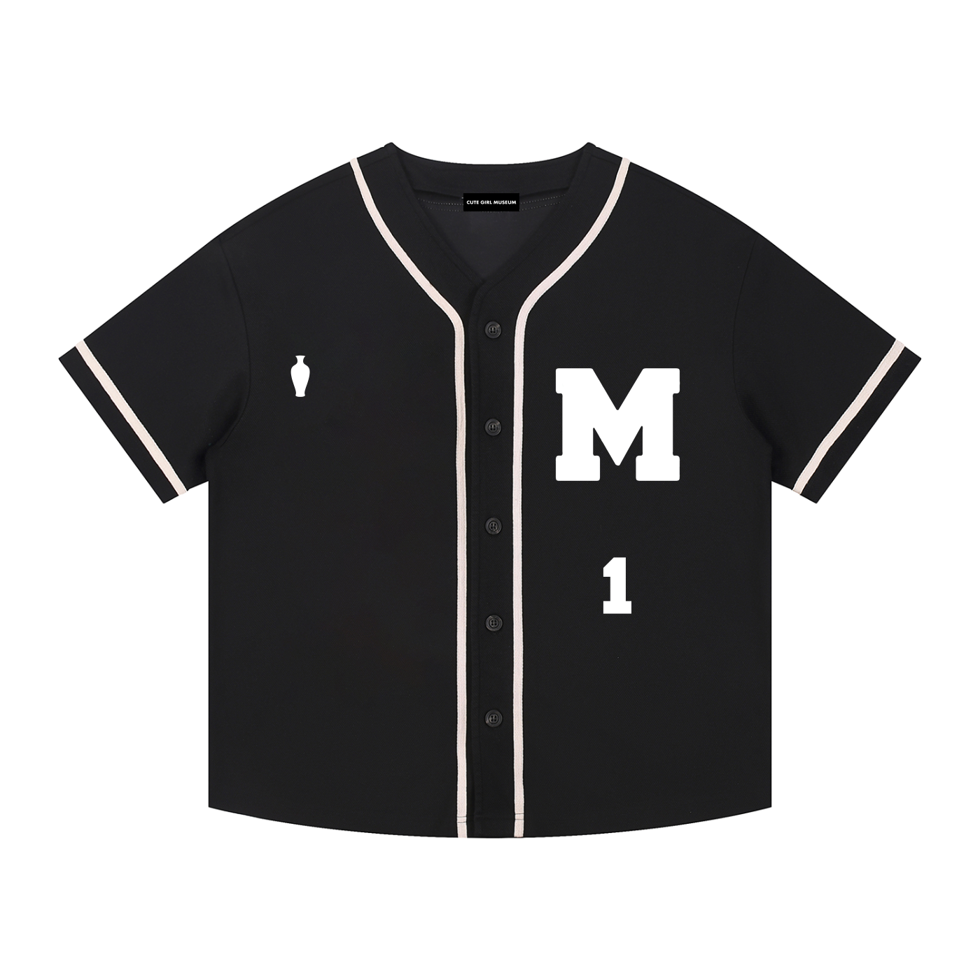 CGM Piped White Baseball Jersey