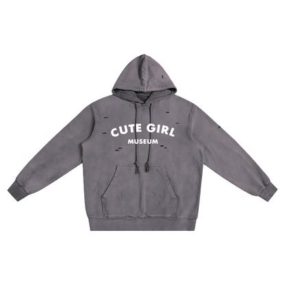 Heavyweight Pure Cotton Hand-Frayed Monkey Washed Hoodie