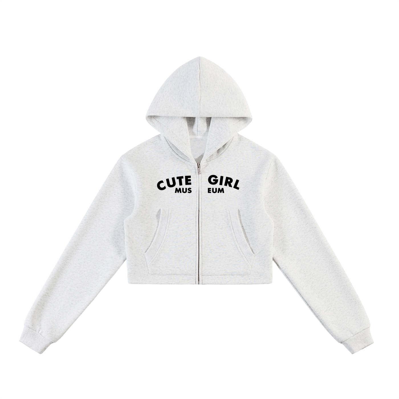 Essential Cropped Zip-Up Hoodie