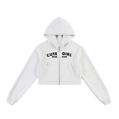 Essential Cropped Zip-Up Hoodie