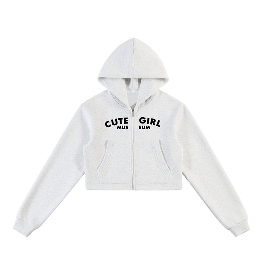 Essential Cropped Zip-Up Hoodie