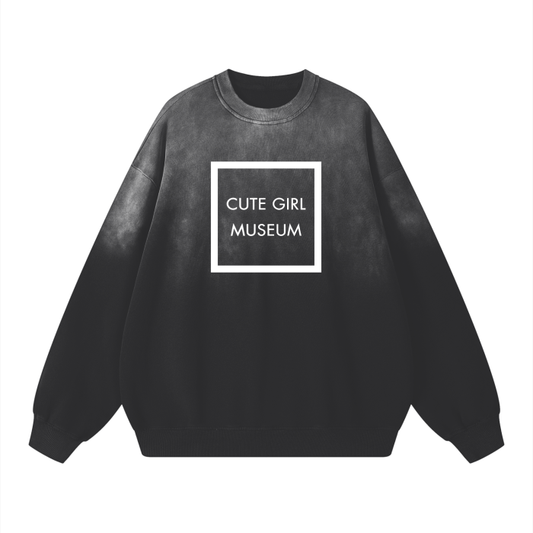 CGM Cute Girl Box Logo Handcrafted Monkey Wash Sweatshirt