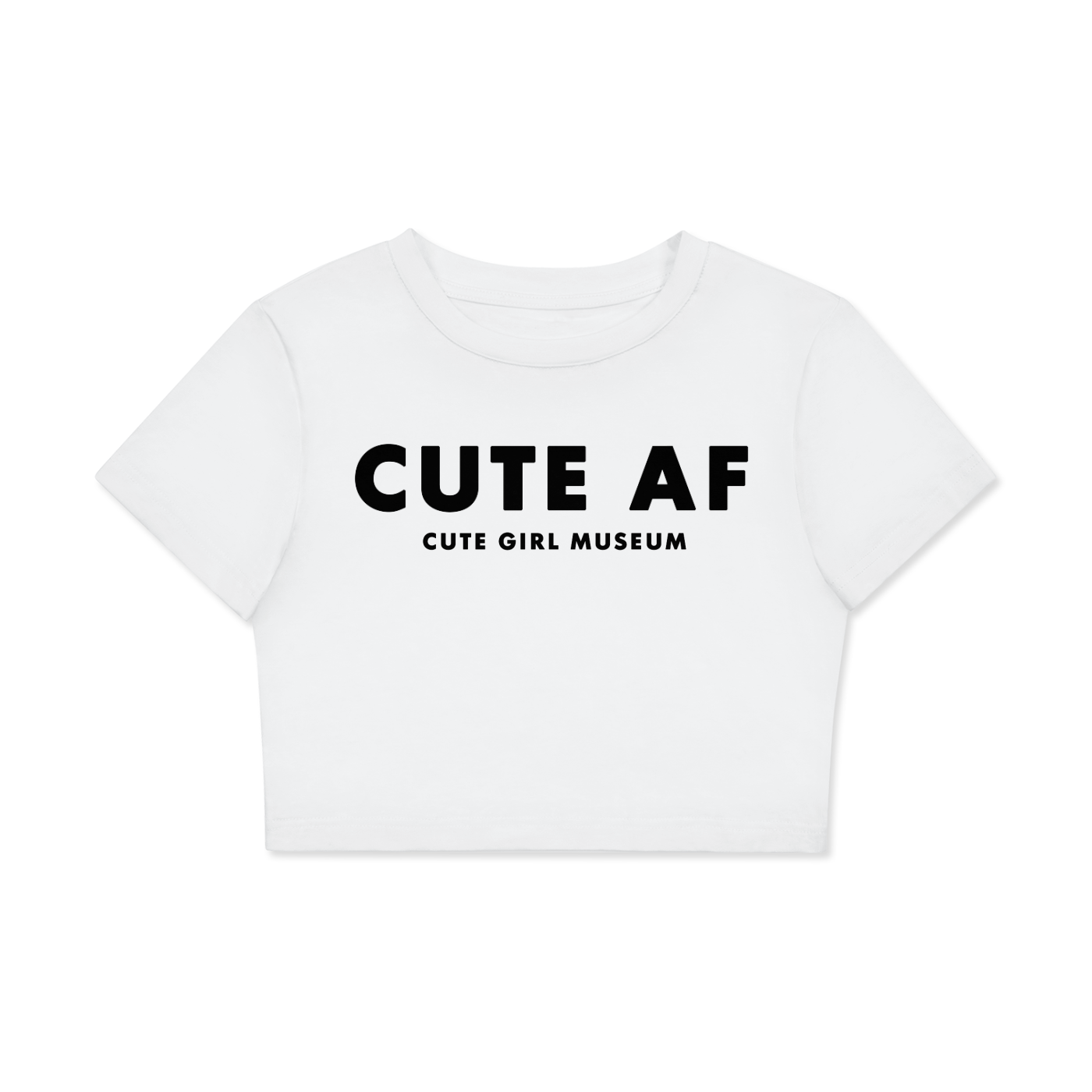 CGM Cute AF Crop Tee White