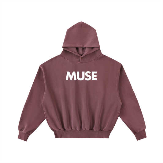 Muse Frayed Enzyme Washed Fleece Hoodie (1/2)