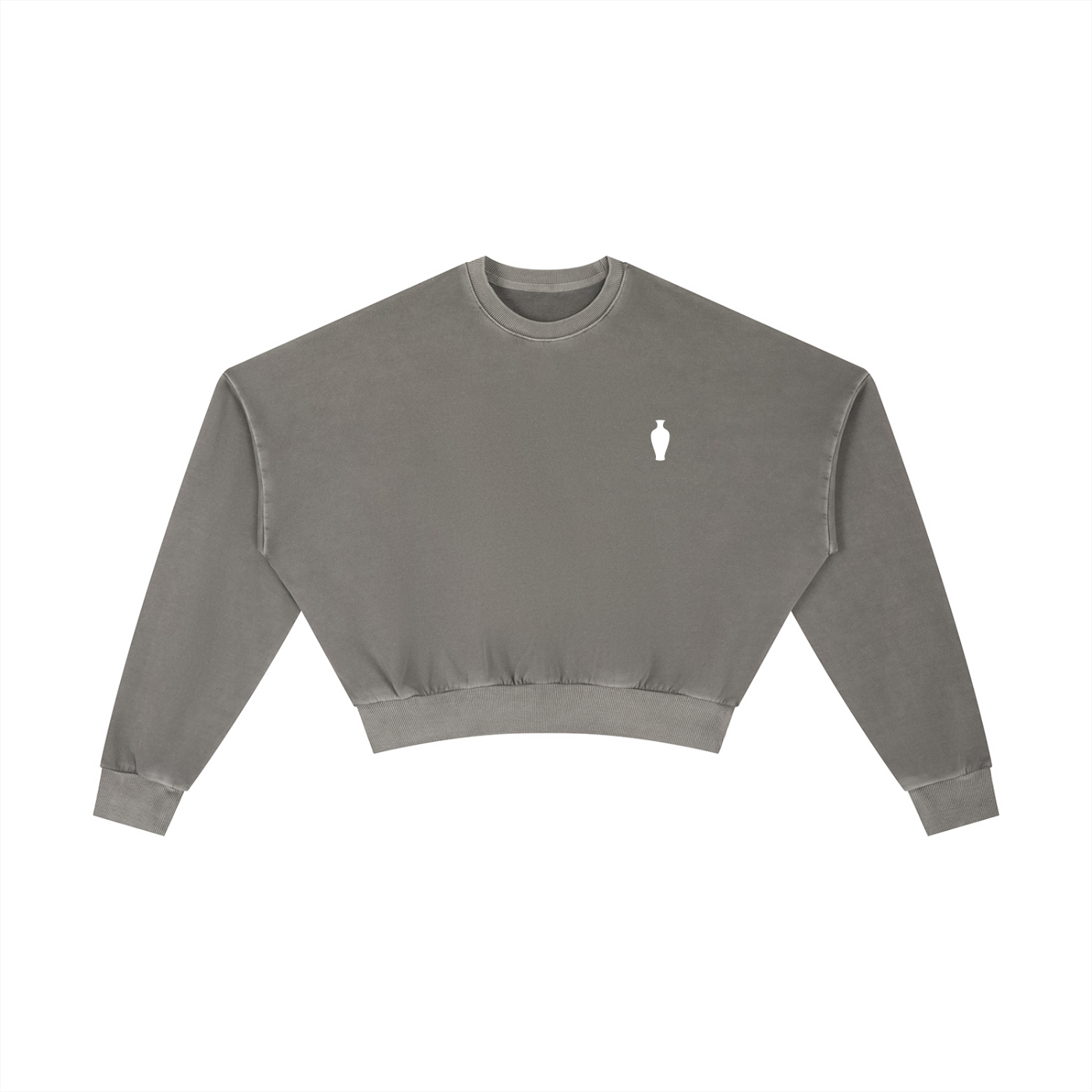 CGM Vintage Washed Vase Icon Cropped Sweatshirt