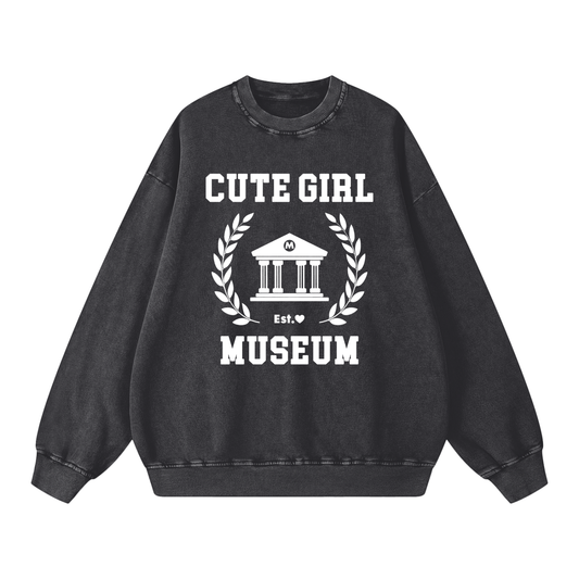 CGM Crest Acid Wash Oversize Sweatshirt