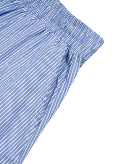 Vertical Stripe Drawstring Barrel Pants